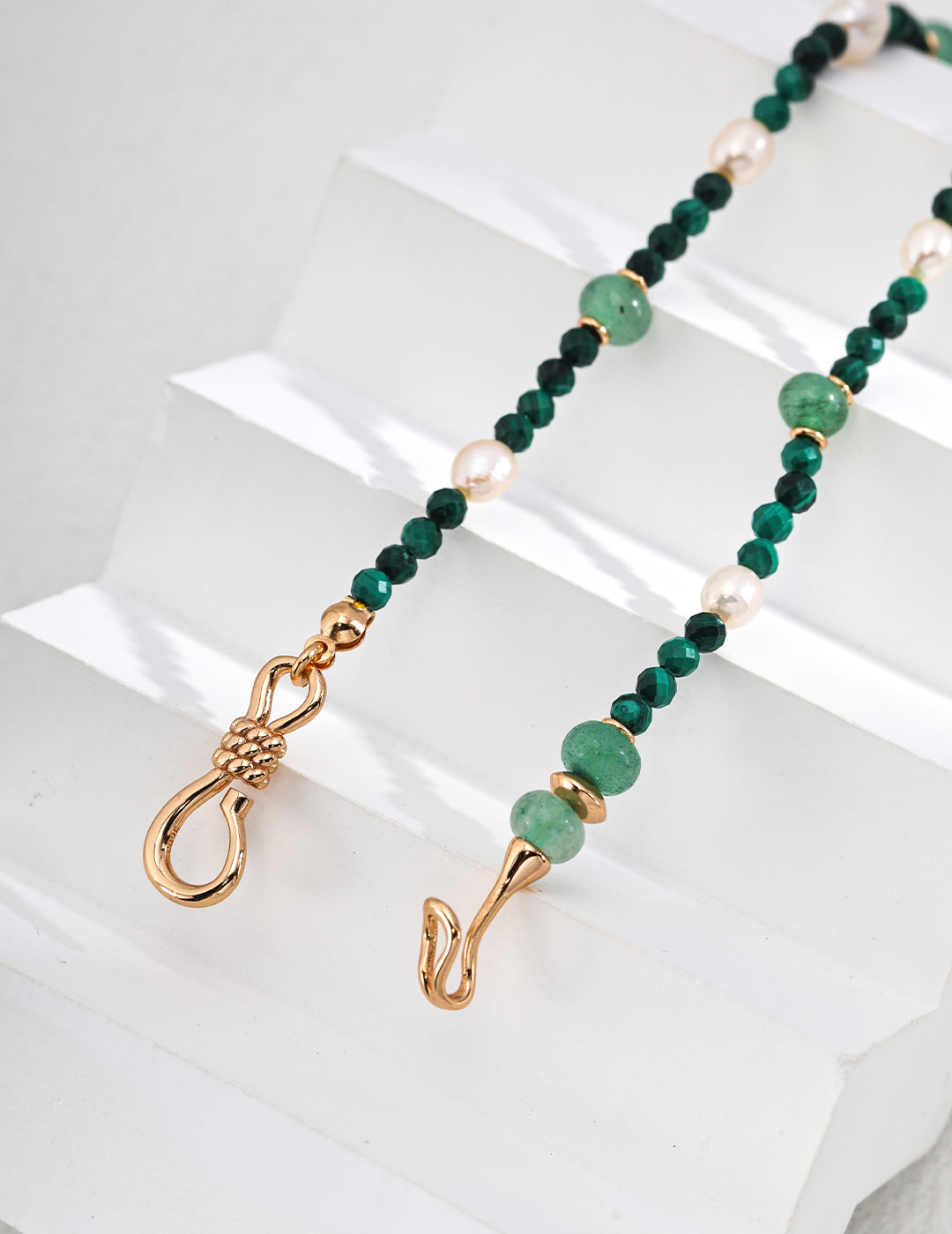 Charlotte Green Beads Knot Necklace