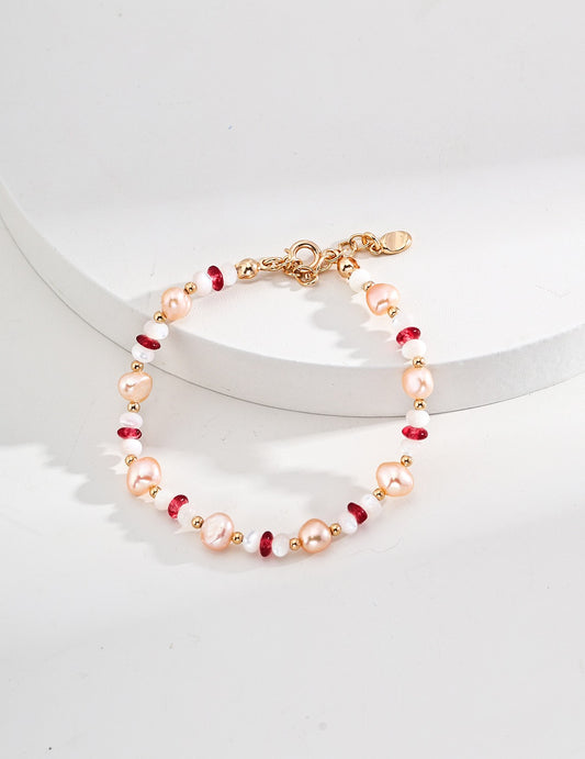 Ruby Pearl Bracelet