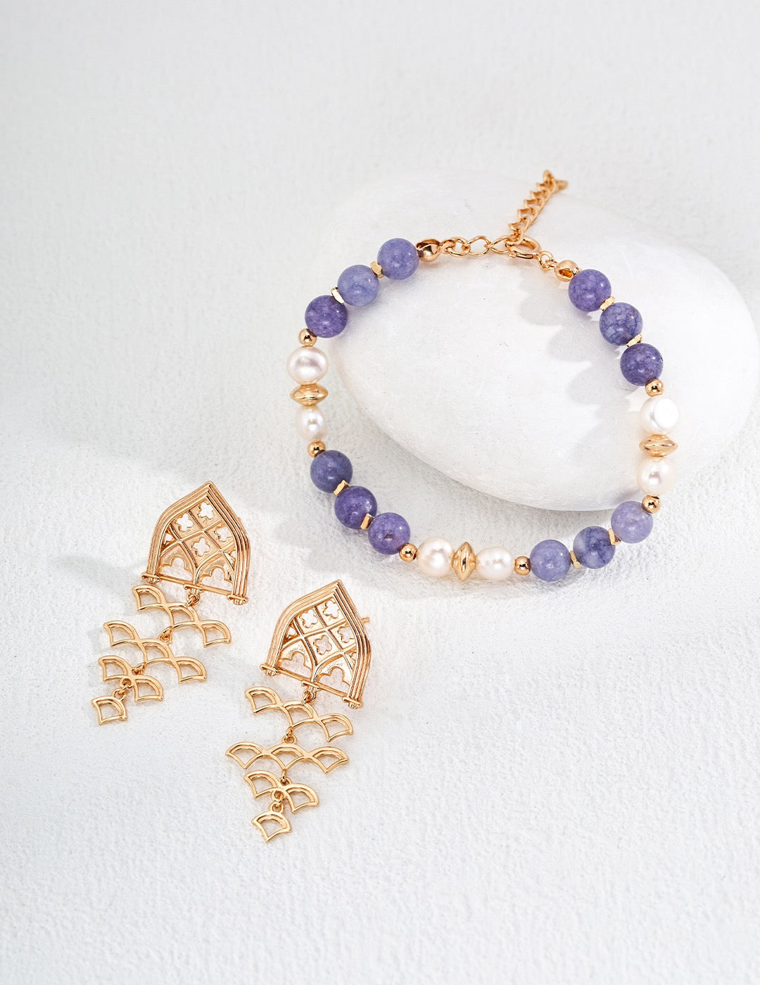 Summer Pearl Purple Stone Bracelet