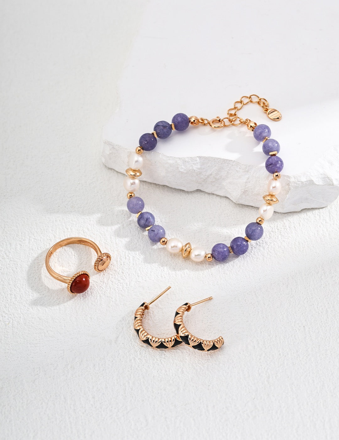 Summer Pearl Purple Stone Bracelet